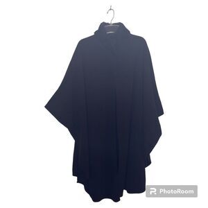 Charter Club - Women’s Black Cape, Outerwear One Size.Beautiful Faux Fur Collar!
